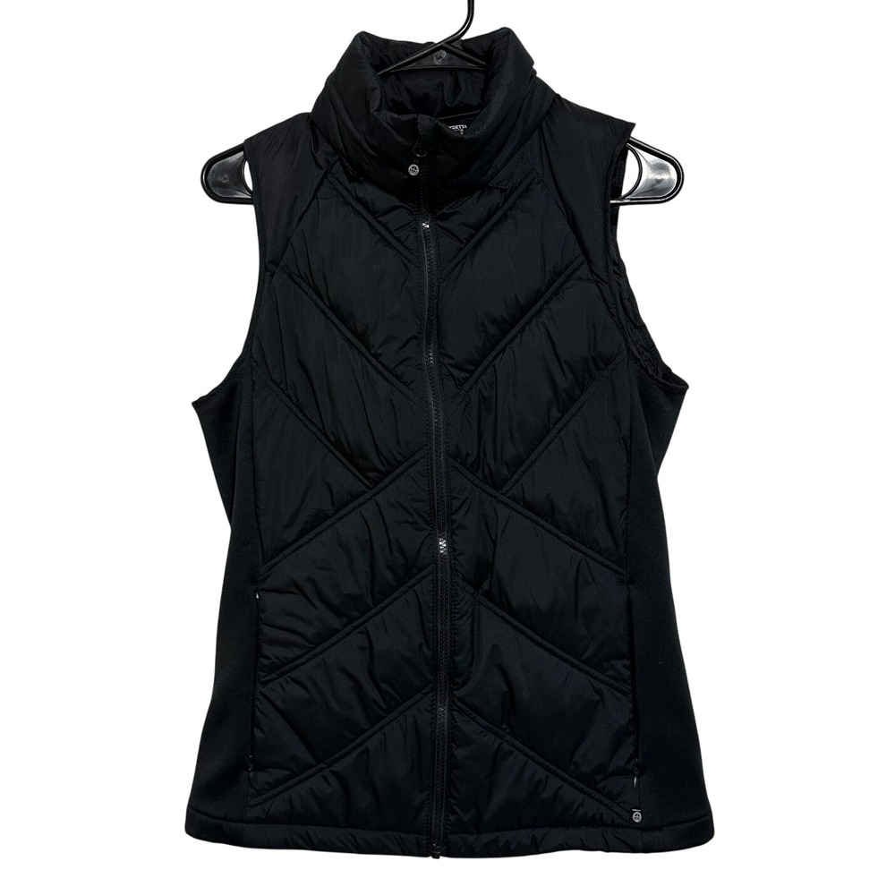 Mondetta Outdoor Project Puffer Vest Women Black Chevron Quilted Full Zip M